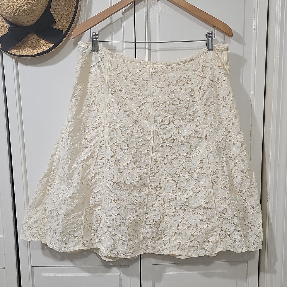 Liz Claiborne Ivory Lace A-Line Skirt